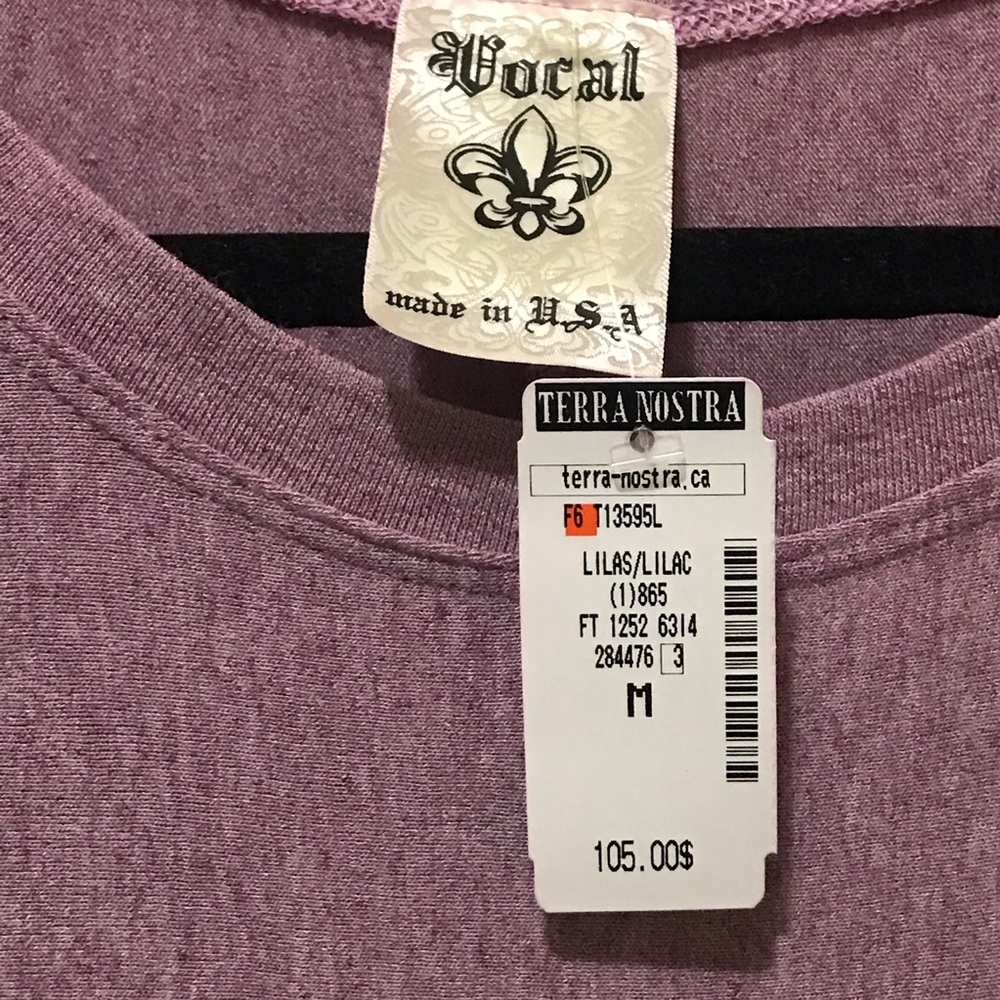 NWT Vocal Embellished Long Sleeve Lilac To… - Picture 3 of 8
